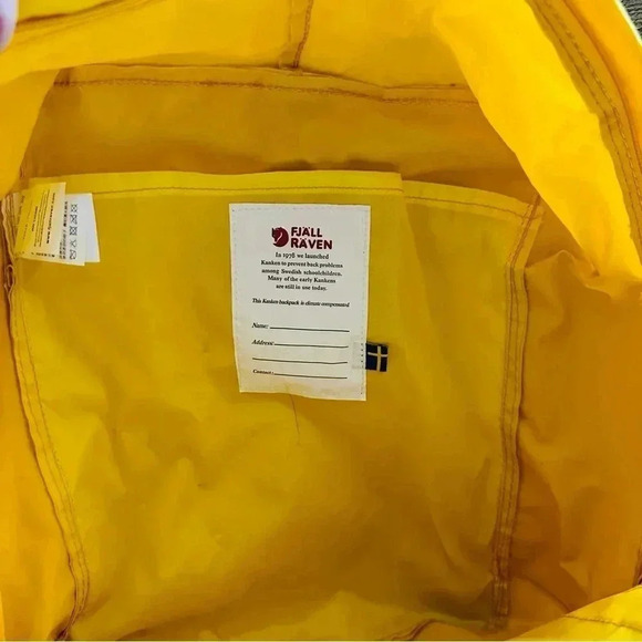 Unisex Fjallraven Kanken Yellow Backpack W Llama Patch